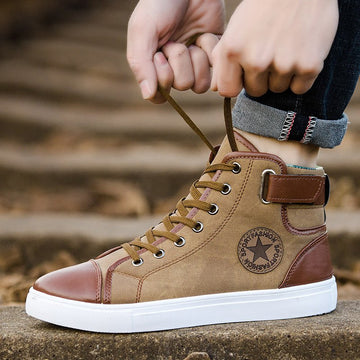 Men's Outdoor High Top Skate Shoes Casual Lace Up Comfy Ankle Boots